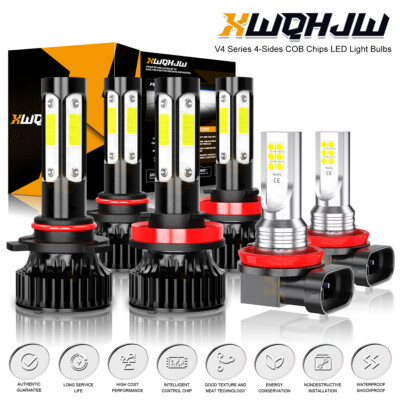 Combo LED Headlight Kit High Low Fog Light Bulbs For Honda Pilot 2006-2018
