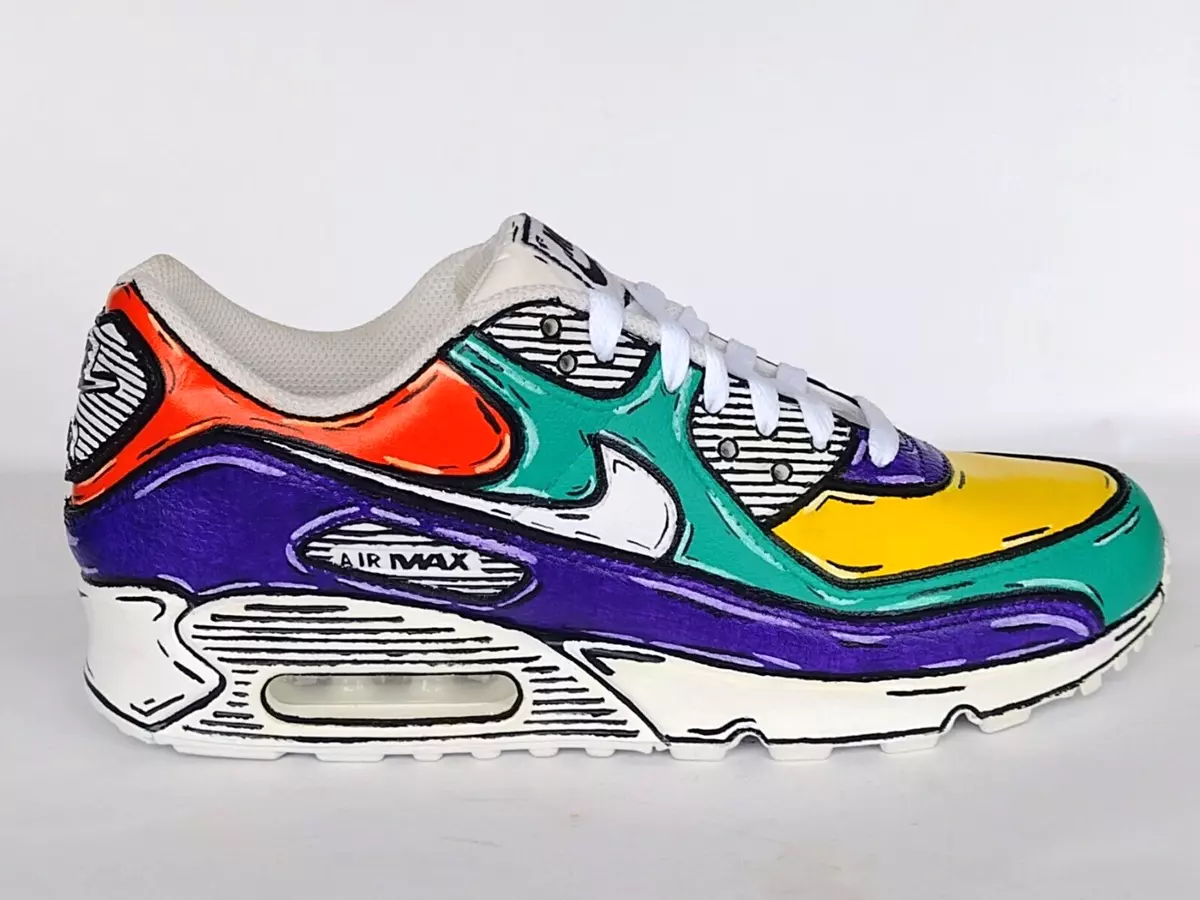 Custom Nike Air Max 90 comic Black & White Unique 