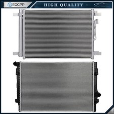 Aluminum Radiator & AC Condenser Cooling Kit For 2015-2016 2018 Volkswagen Golf