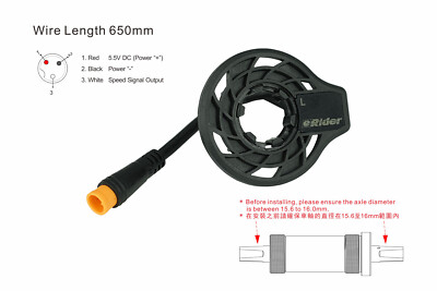 Externer linker Geschwindigkeits-/PAS-Sensor 650 mm für das neueste Brompton