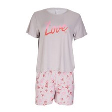 Pyjamas PJ Ladies Womens Lounge Wear Night Wear Soft Touch Short Suit Plus NEW