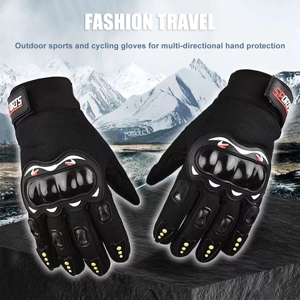 Motorcycle Gloves Durable Breathable Flexible Touch Screen Racing Motorbike - Image 2 of 4