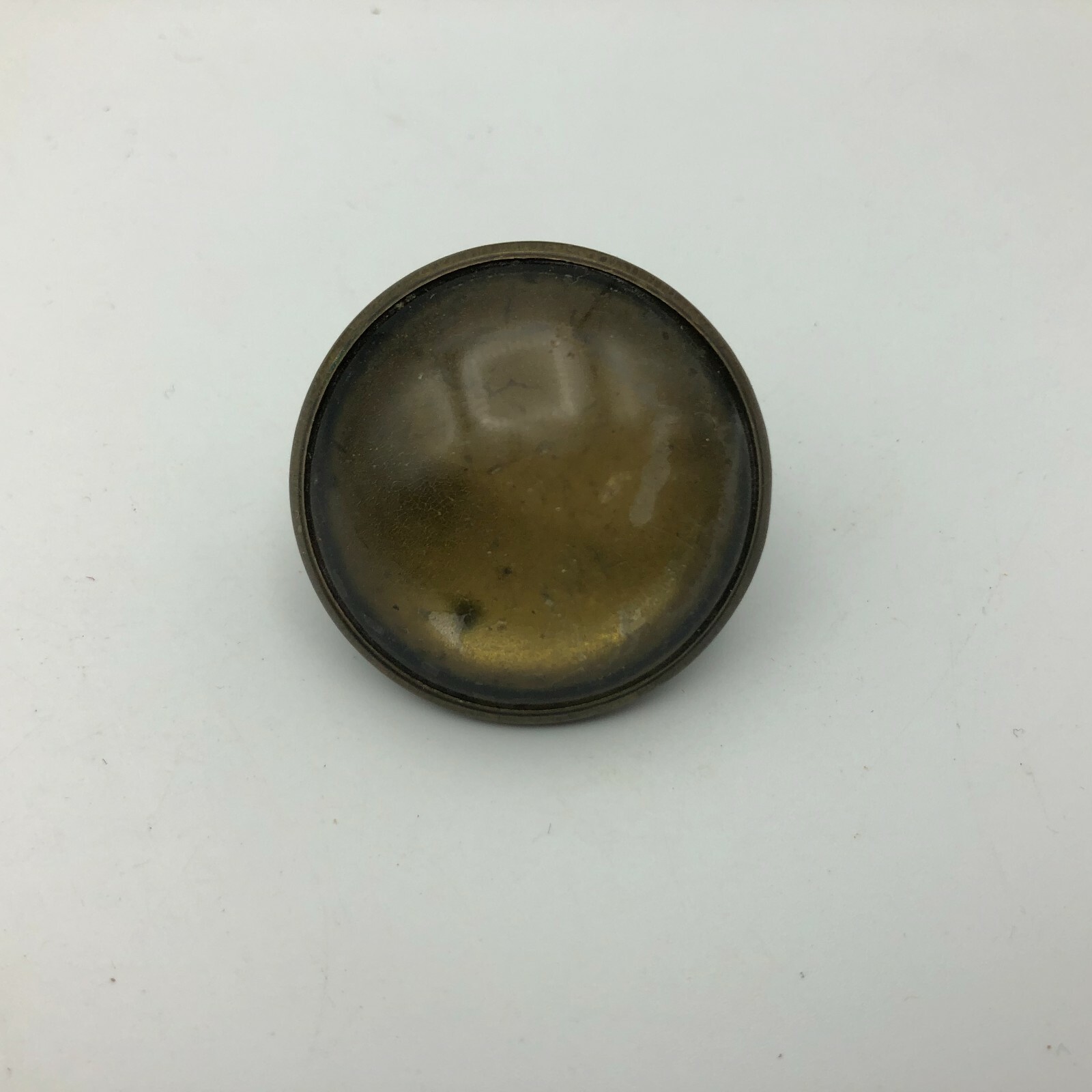 Horse Bridle Rosette Brass Glass Vintage Antique 1-1/2" Diameter Older Rough