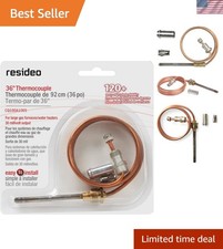 36-Inch Thermocouple with Adapter for Gas Furnaces and Boilers - Durable Copper