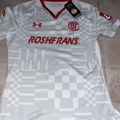 Neu mit Etikett Under Armour Toluca FC 22/23 Away Authentic Spielertrikot weiß Größe Medium 