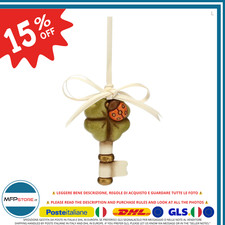 THUN Chiave Portafortuna Mini con Quadrifoglio e Coccinella in Ceramica