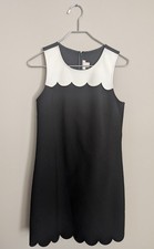 J. Crew Black Ivory Sleeveless Scallop Dress Size 0 - 75% OFF