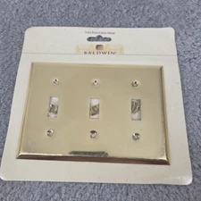 Baldwin Hardware Solid Brass Tripple Toggle Switch Plate New