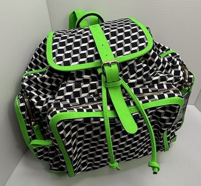 Pierre Hardy Perspective Backpack Bag Cube Neon Green Trim New See Photos Unique