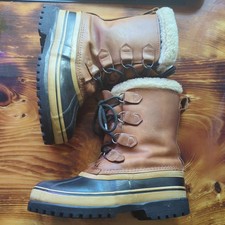 Vintage Sorel Wool Insulated Leather Winter Boots Waterproof Size 6. Great Tread