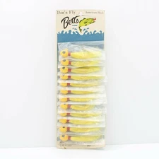 Betts Don's Fly Hair Jig Bass Fishing Lures Dealer Card 12Pk Yellow 3/8oz