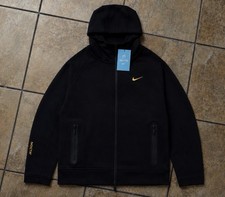 Nike NOCTA Tech Fleece Hoodie with Zip-Up Closure With Yellow Accents
