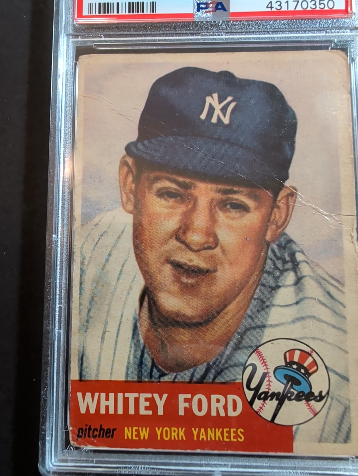 Vintage Baseball PSA Authentic 1953 Topps - Whitey Ford #207 Yankees view 2