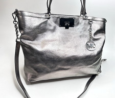 MICHAEL KORS  Leather Channing Silver Nickel ...