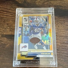 2022 Donruss Von Miller Game Used Ball Card #22/38 | Bills Press Proof Gold