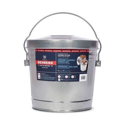 Hot selling quality,Galvanized Steel Locking Lid Storage Can, 6-Gallon