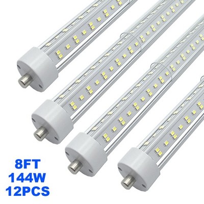 12 Pack FA8 8 FT Led Shop Lights Single Pin 6500K T8 Led Tube Light Bulbs 144W
