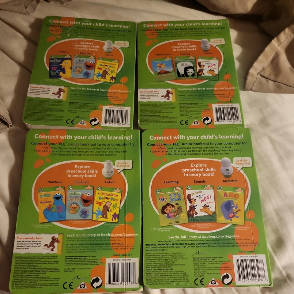 LeapFrog LeapReader TAG Junior Books Lot of 4 Letters/Face/Number/pooh loves to - Image 2 of 4