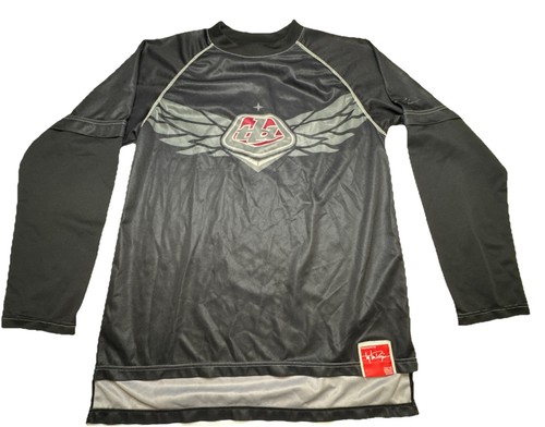 Troy Lee Designs TLD Mens Medium Black Long Sleeve Motocross Jersey Winged Logo