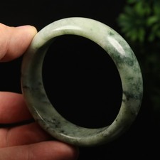 57mm Grade A 100% Natural Green Jade Bracelet Bangle Chinese Xiu Jade RS4724