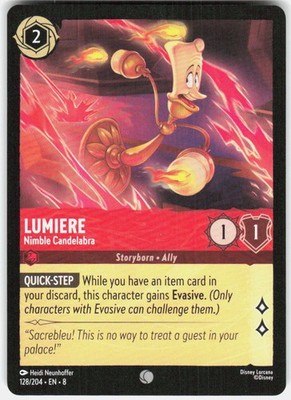 Lumiere Nimble Candelabra 128/204 Reign of Jafar Disney Lorcana