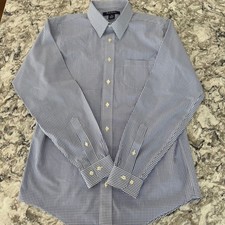 Brooks Brothers Fleece Boy's Blue Plaid Button Down Dress Shirt No Iron Size 20