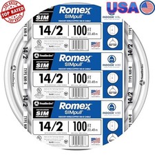 NM-B Cable 14/2 100ft Coil Easier Installation Residential Wiring 600V Voltage