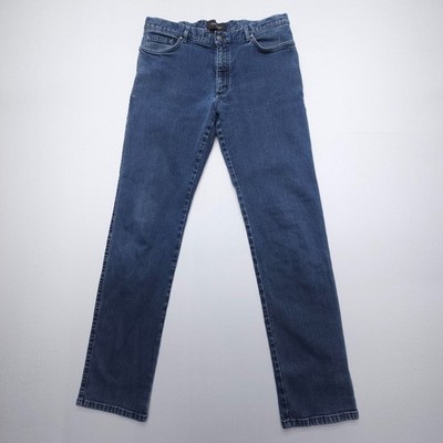 Ermenegildo Zegna Garment Dyed Jeans Trousers Mens 36 x 33 Dark Slim Straight