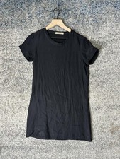Nili Lotan Dress Womens Small Black 100 Silk T Shirt Tunic Made USA New York