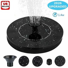 Solar Power Bird Bath Fountain Pump Upgrade 1.4W Solar Fountain with 6 Nozzle