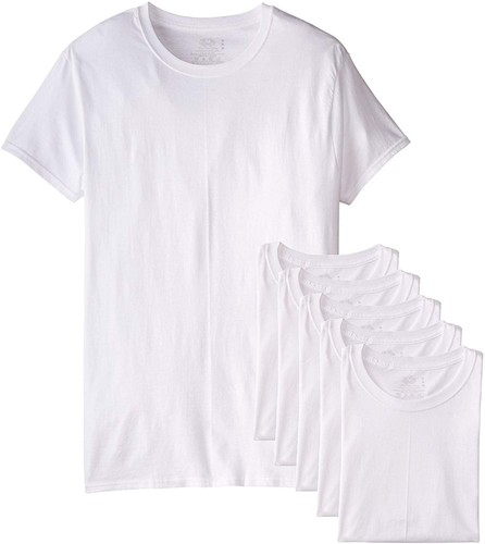 Fruit of the Loom Big/Tall Men's Short Sleeve Crew T-Shirt, White - 6 Pack - 第 2/24 張圖片