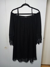 BCX Black Off Shoulder Mini Dress Casual. Lace Ditail On Botton Sleeve Size L