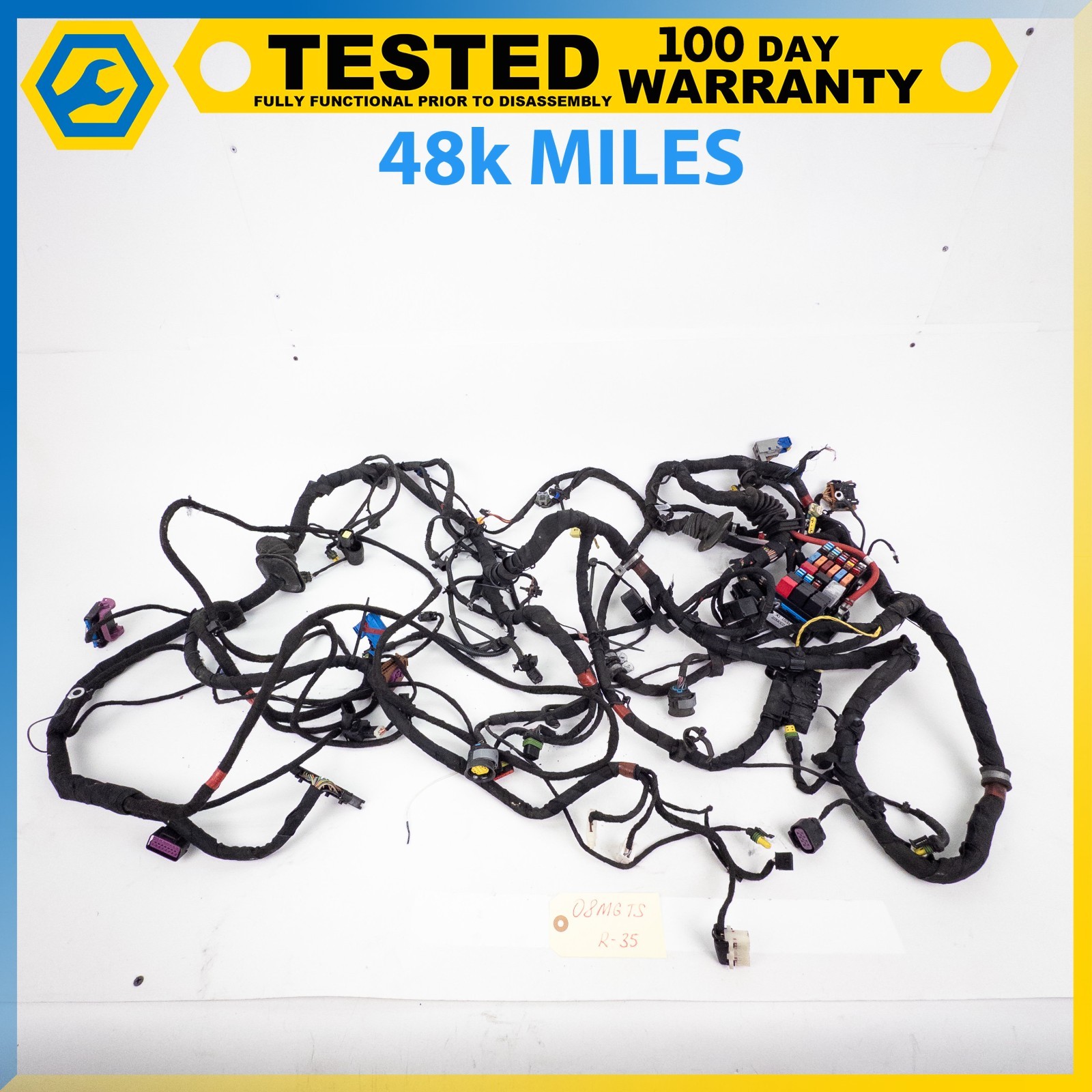 08-10 MASERATI GRANTURISMO 4.2L V8 ENGINE WIRING WIRE HARNESS W/ FUSE BOX OEM