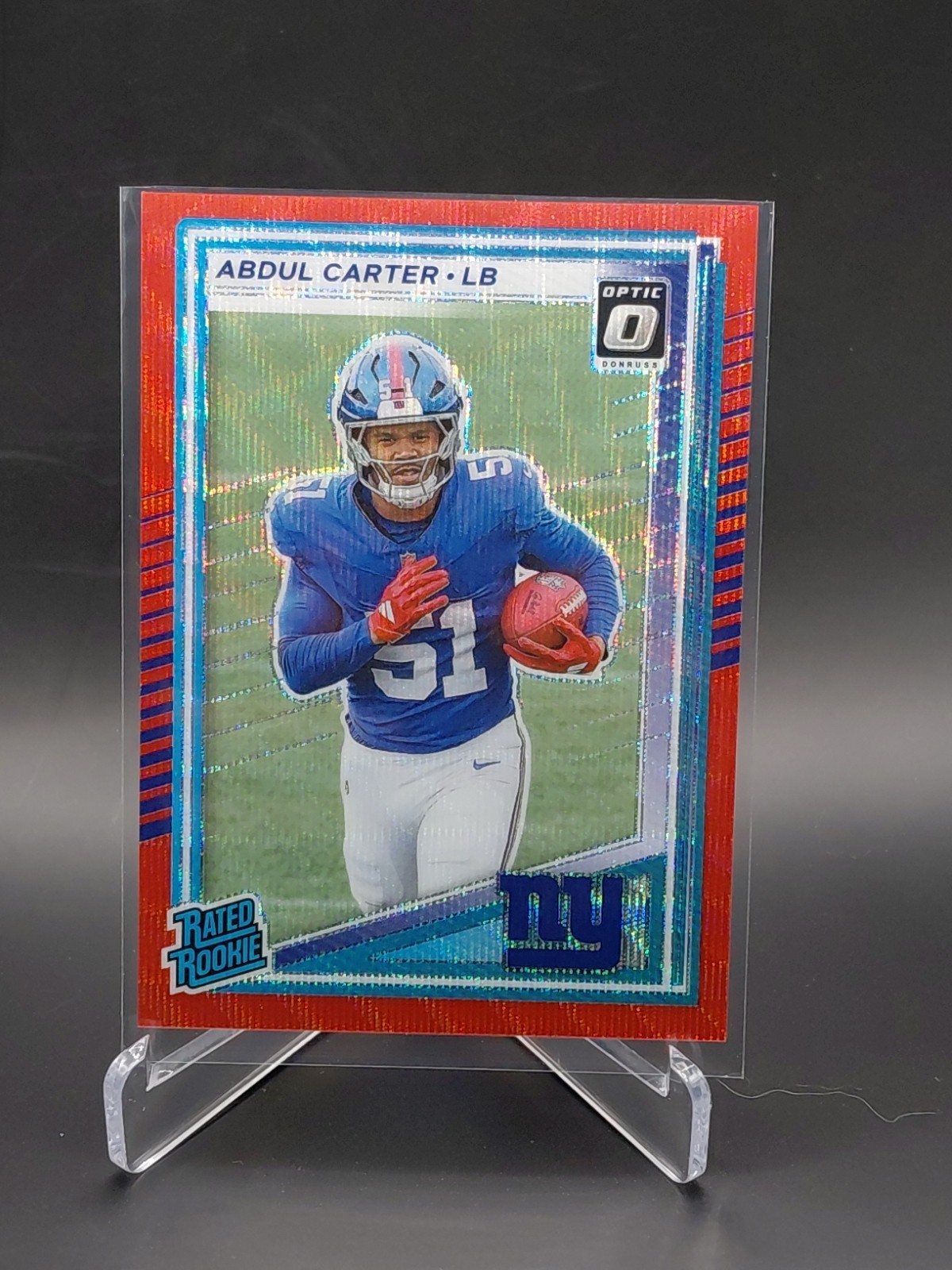 2025 Abdul Carter Panini Donruss Optic Preview Red Wave Prizm Rated Rookie #315