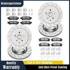 Front Rear Drilled Brake Rotors Pads Kits Brakes For Toyota Highlander Sienna Front Rear Drilled Brake Rotors Pads Kits Brakes For Toyota Highlander Sienna