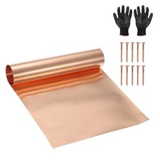 Copper Sheet Roll 11.8" x 10 Ft 28 Gauge 0.3mm Thickness DIY 1 Pack, Copper 