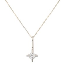 .49ct Round Diamond Solitaire Pendant 20.25" Necklace 14k White Gold 1.64 Grams