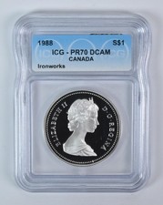 1988 Canada 1 Dollar Silver St Maurice Ironworks PR70 DCAM ICG *0845