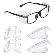 Eye Glasses Side Shields, Flexible Slip on Side Shields for Prescription Glas...