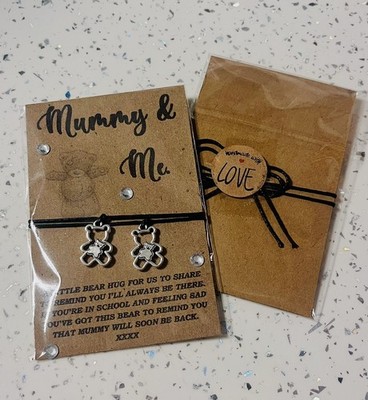 Sorgenbär Wunscharmband, schönes Geschenk, um alle Sorgen wegzunehmen. Mama & ich.