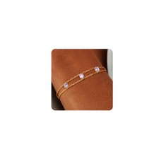 Birthstone Bracelets for Women Trendy Gold Bracelets for Women Non Tarnish Daint