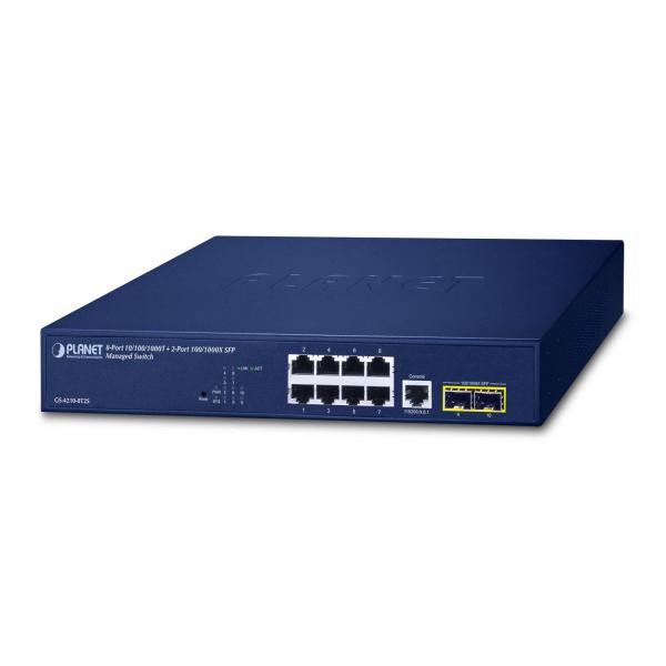 PLANET 10/100/1000T + 2-Port Gestito L2/L4 Gigabit Ethernet [10/100/1000] 1U Blu