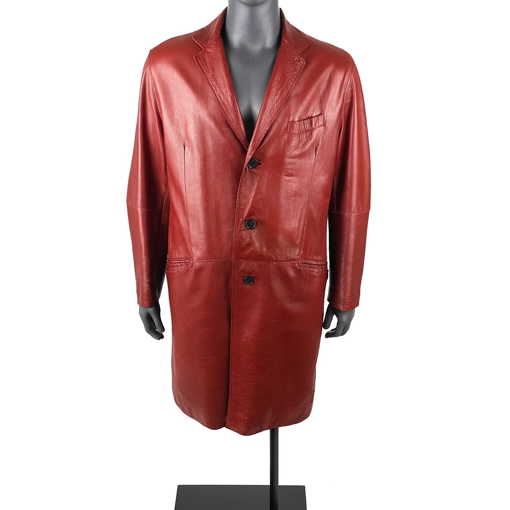 Dolce&Gabbana Leather Outer Shell Red Coats, Jackets & Vests for