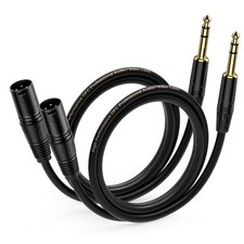 2 PCS XLR Male To 1/4 Inch 6.35mm TRS Jack Lead Balanced Microphone Cord 3 Ft