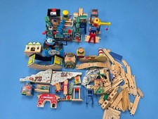 "HUGE Lot Thomas Wooden Railway - Cranky Crane, Crosby Coal, Buildings. Track  
