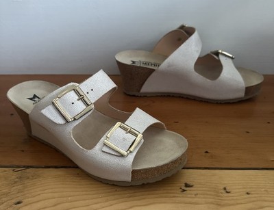 Mephisto Women s Size 40EU | 10 Lenia Wedge Air Relax Sandals White Leather Cork