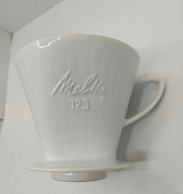 RARE Melitta 123 Vintage White Ceramic 2-Hole Coffee Dripper Filter Holder