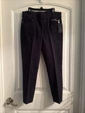 NWT Tommy Hilfiger Chino Pants Womens 8 Black Slim Fit Stretch Skinny Ankle
