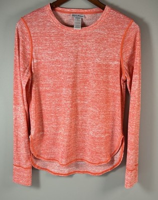 Tommy Bahama | Coral Pink Soft Thin Crew Neck Long Sleeve Shirt Women's Size XXS