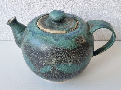 Tolle Teekanne, signiert - Keramik Türkis / blau - Design - Modern, 60er Jahre ?